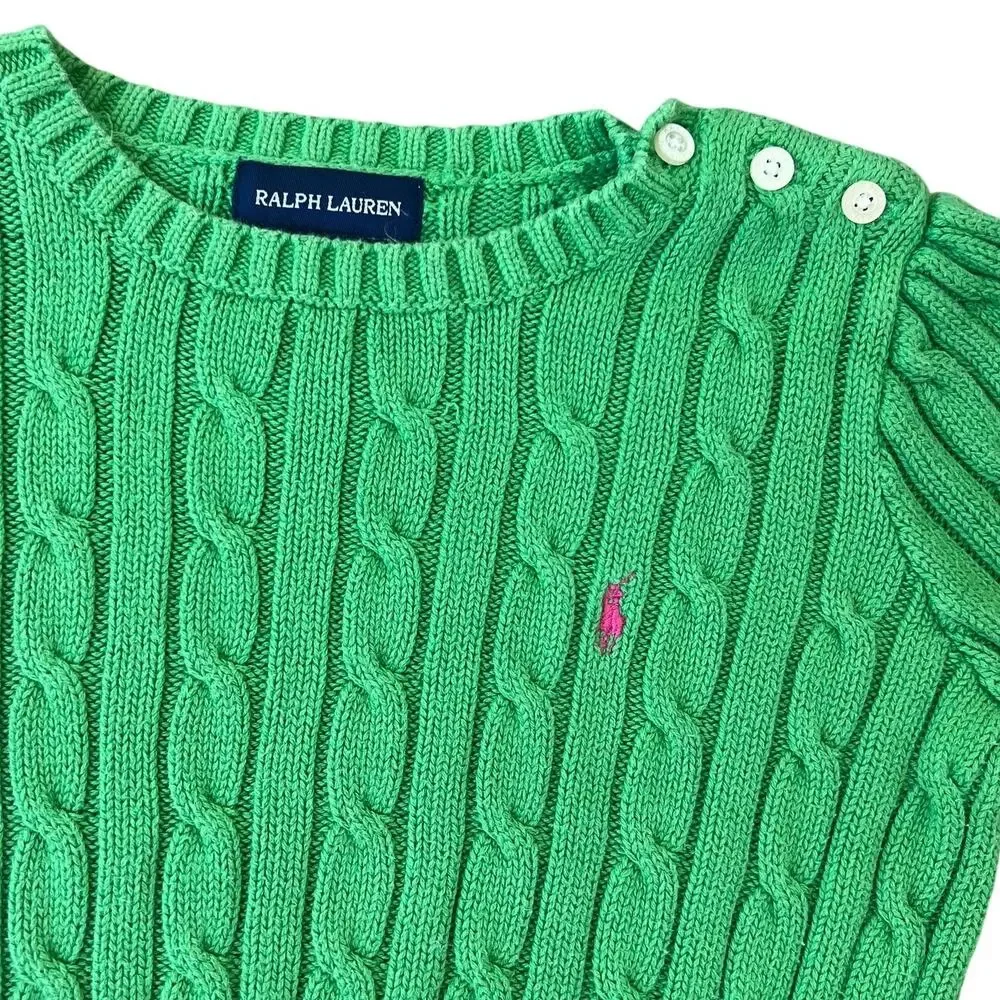 Ralph Lauren 100% Cotton Cableknit Sweater Kids Sz 6X